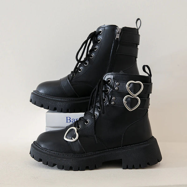 Black Lace Up Platform Boots