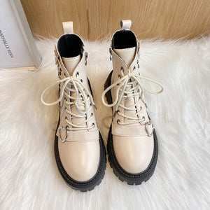 Black Lace Up Platform Boots