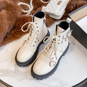 Black Lace Up Platform Boots