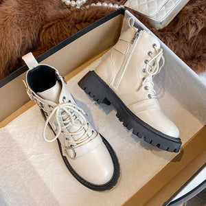 Black Lace Up Platform Boots