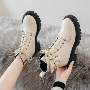 Black Lace Up Platform Boots