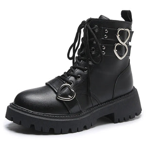 Black Lace Up Platform Boots