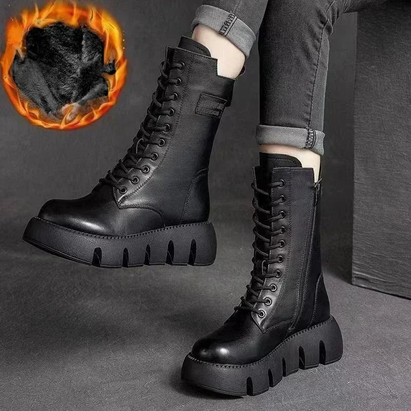 Black Lace Up Snow Boots CYBER TECHWEAR