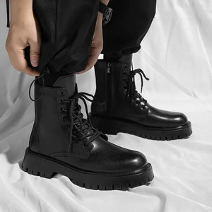 Black Lace Up Waterproof Boots