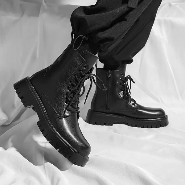 Black Lace Up Waterproof Boots
