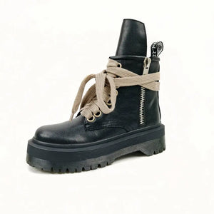 Black Lace Up Winter Boots