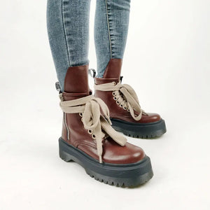 Black Lace Up Winter Boots