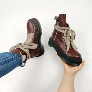 Black Lace Up Winter Boots