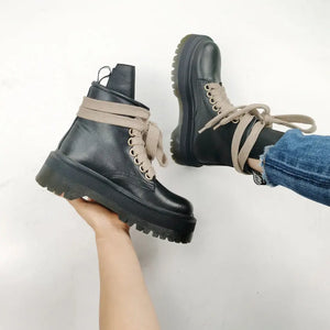 Black Lace Up Winter Boots