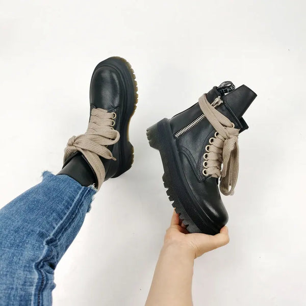 Black Lace Up Winter Boots