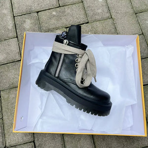 Black Lace Up Winter Boots