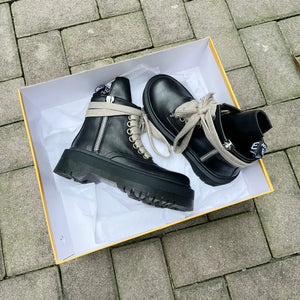 Black Lace Up Winter Boots