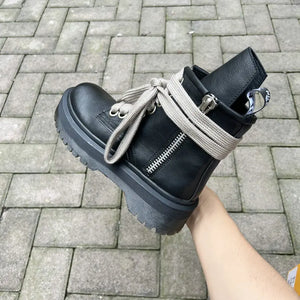 Black Lace Up Winter Boots