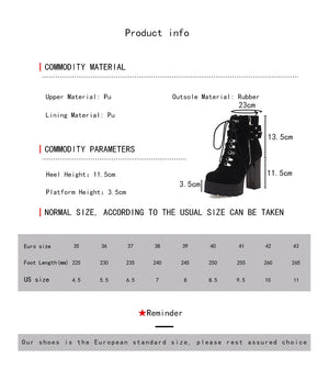 Black Lace Up Zip Boots