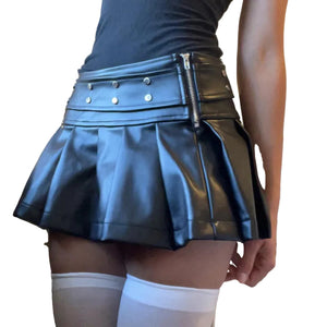 Black Leather Goth Skirt
