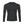 Black long sleeve compression shirt laid flat, plain front with crew neck and full length raglan sleeves