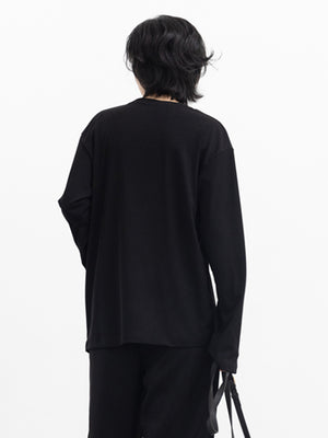 Black Long Sleeve Cotton Women's T Shirts