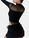 Black Long Sleeve Cut Out Bodysuit