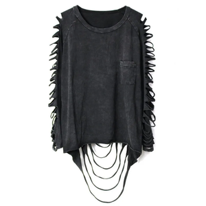 Black long sleeve cut out top