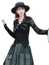 Black Long Sleeve V Neck T Shirt Women's