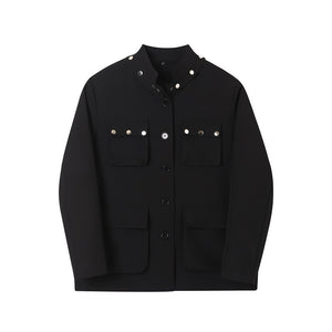 Black Loose Men's Jackets Y2K
