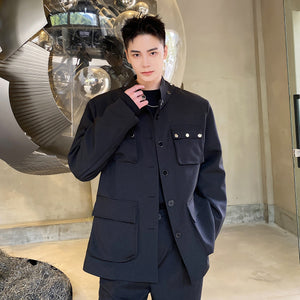 Black Loose Men's Jackets Y2K