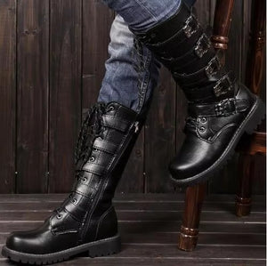 Black Men Boots Mid-calf