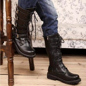 Black Men Boots Mid-calf