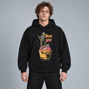 Black Mens Y2K Hoodies – worn by a man
