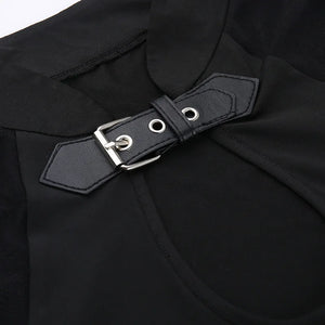 Black Mesh Cut Out Dress