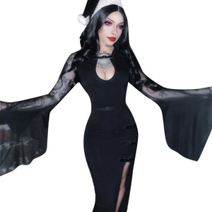 Black Mesh Cut Out Dress