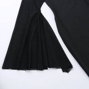 Black Mesh Cut Out Dress