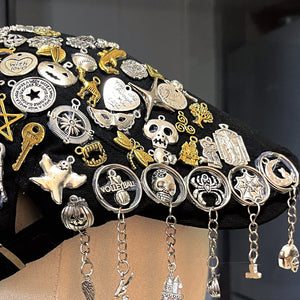 Metal Rivet Decoration Gothic Punk Berets Man Woman Hip Hop Vintage Hat Flat Cap