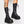 Black Mid Calf Lace Up Boots
