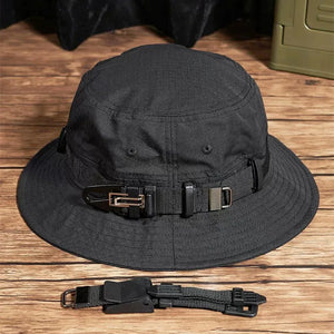 Tactical Hip Hop Punk Techwear Bucket Hat Men Women Outdoor Camping Sun Hat Multifunction Detachable Buckle Fisherman Ha
