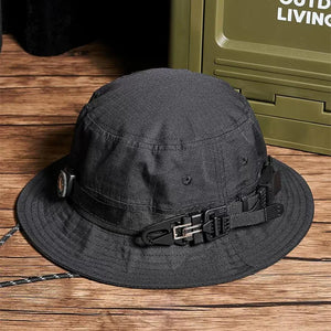 Tactical Hip Hop Punk Techwear Bucket Hat Men Women Outdoor Camping Sun Hat Multifunction Detachable Buckle Fisherman Ha