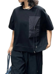 Black Oversized Pocket T-shirts Women's