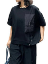 Black Oversized Pocket T-shirts Women's