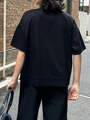 Black Oversized Pocket T-shirts Women's