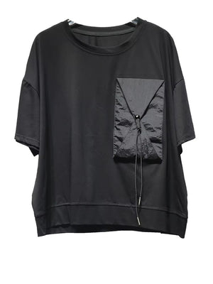 Black Oversized Pocket T-shirts Women's