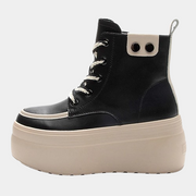 Schwarze Plateau-Sneaker mit Knöchelhöhe