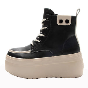 Black Platform Ankle Sneakers