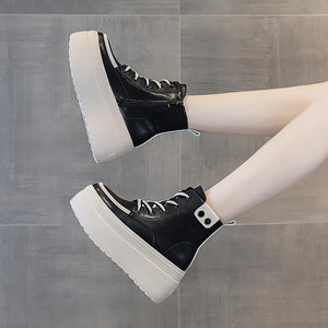 Black Platform Ankle Sneakers