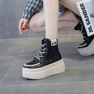Black Platform Ankle Sneakers