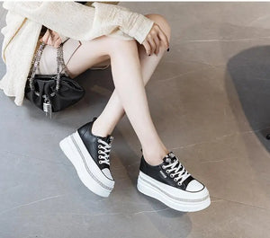 Black Platform Bling Crystal Sneakers