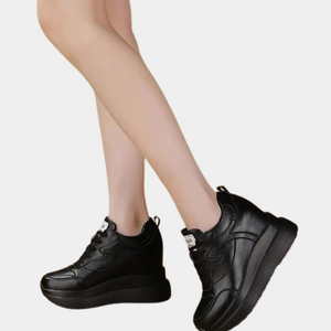 Black Platform Breathable Sneakers