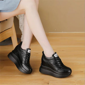 Black Platform Breathable Sneakers