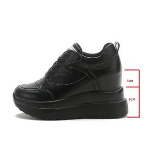 Black Platform Breathable Sneakers