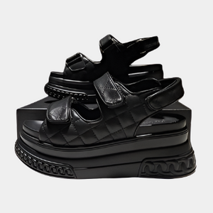 Black Platform Chunky Sandals