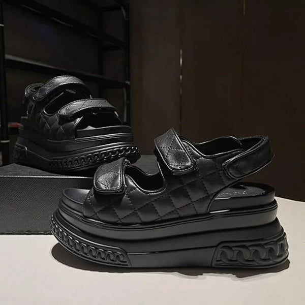 Black Platform Chunky Sandals